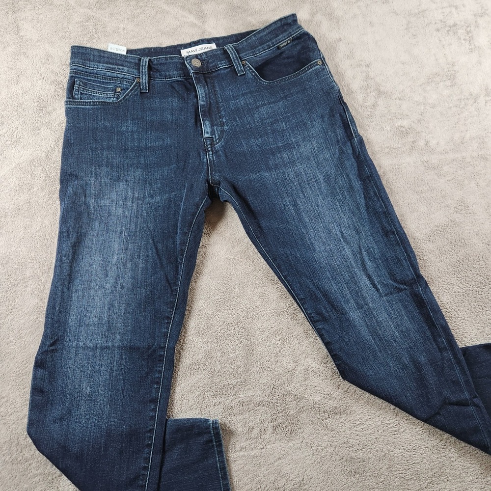 Mavi Jake Slim Leg Denim Jeans Mens size 36x29 Dark Indigo Wash Stretch